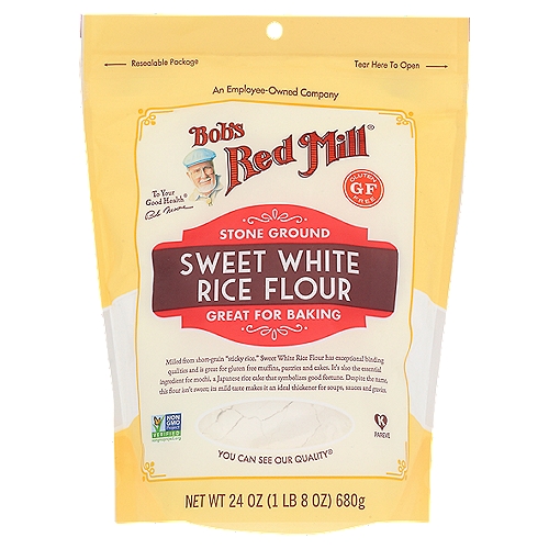 Bob's Red Mill Rice Flour, Sweet White, Stone Ground 24 Oz