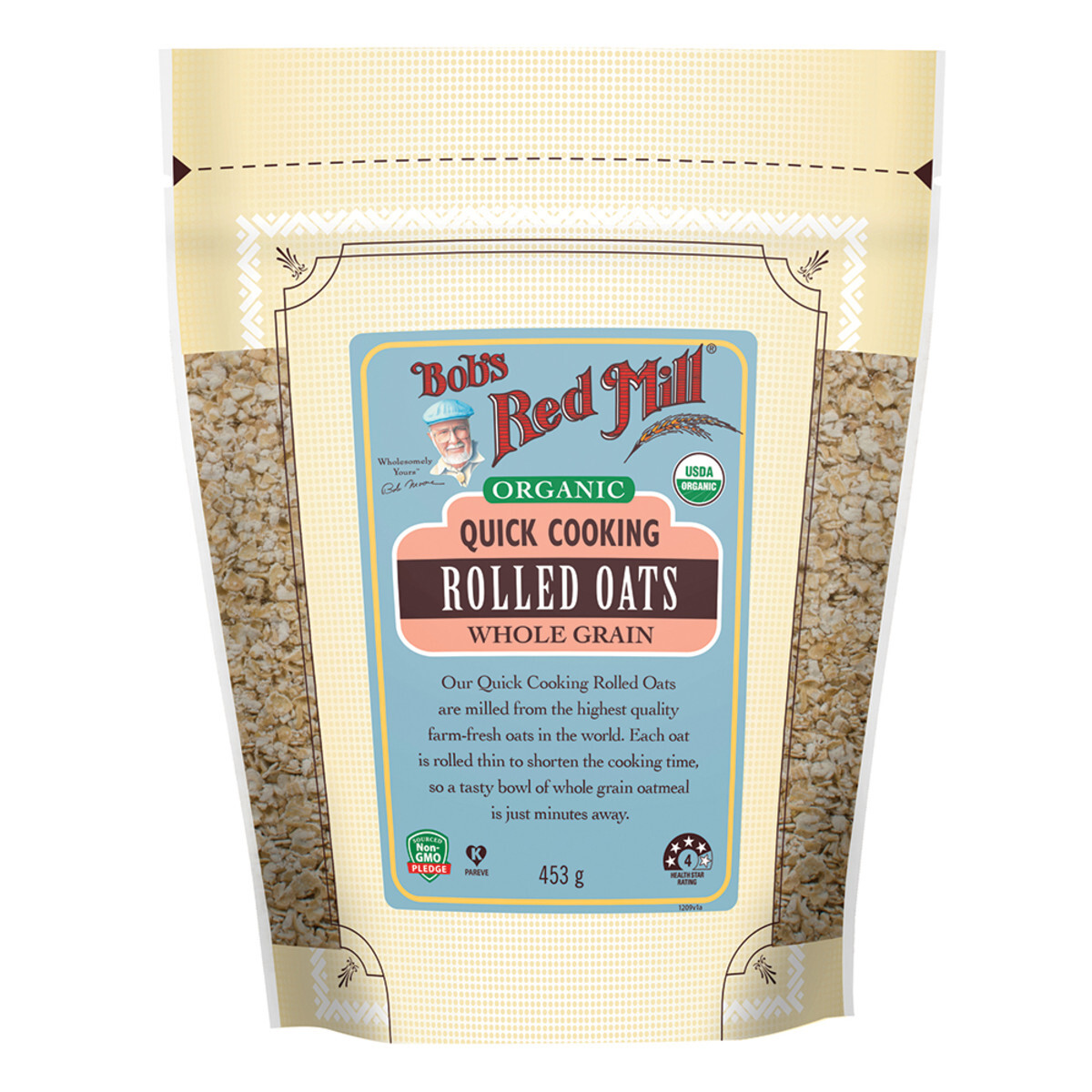Bob's Red Mill Organic Quick Cooking Rolled Oats Whole Grain - Case Of 4/16 Oz