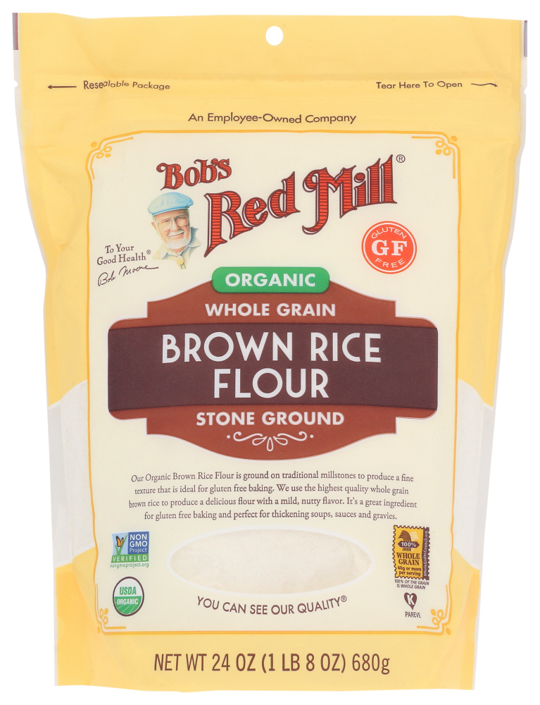 Bob's Red Mill Organic Brown Rice Flour, Whole Grain, 24 Oz (680 G)