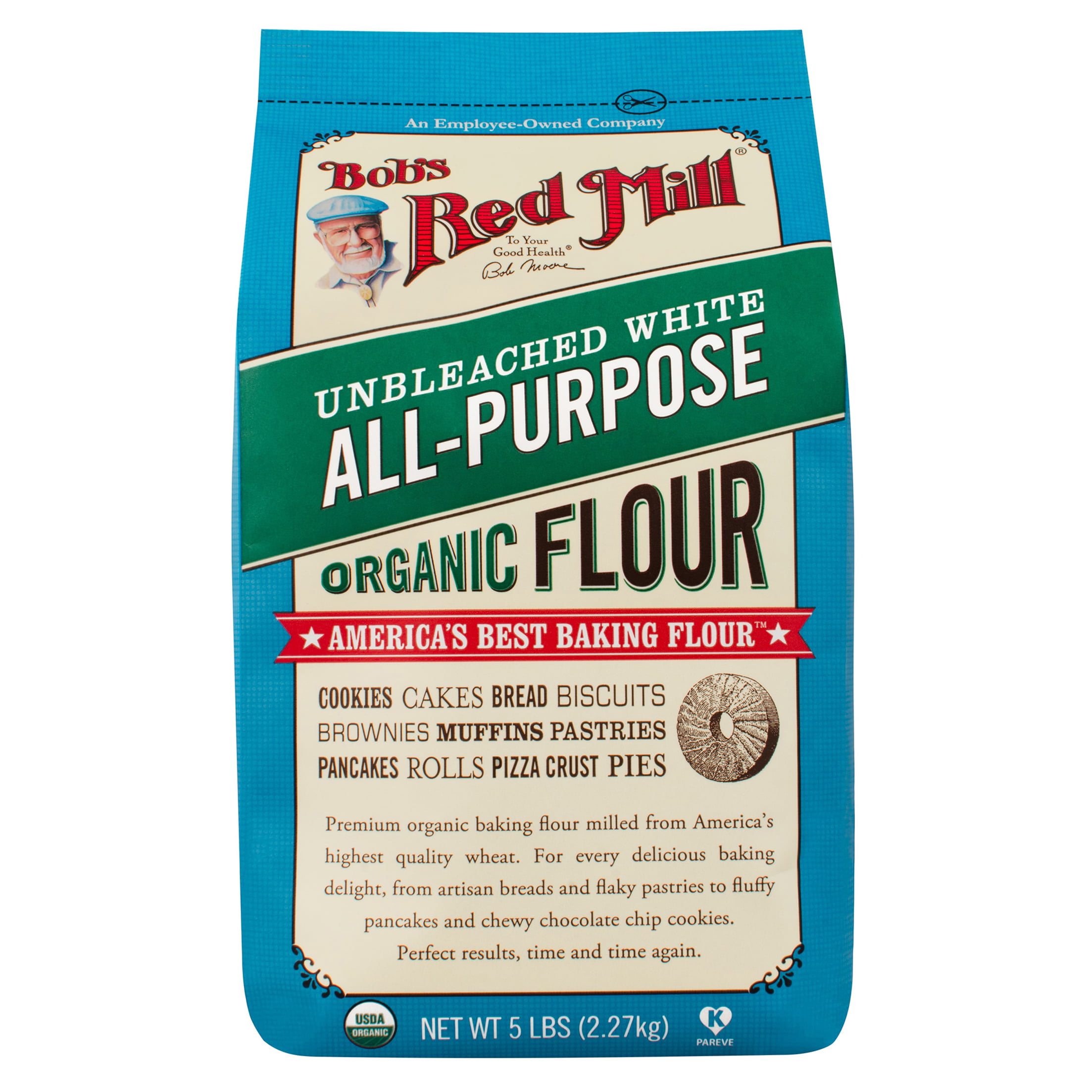 Bob's Red Mill Organic Unbleached White All-Purpose Flour - 5 Lb - Case Of 4