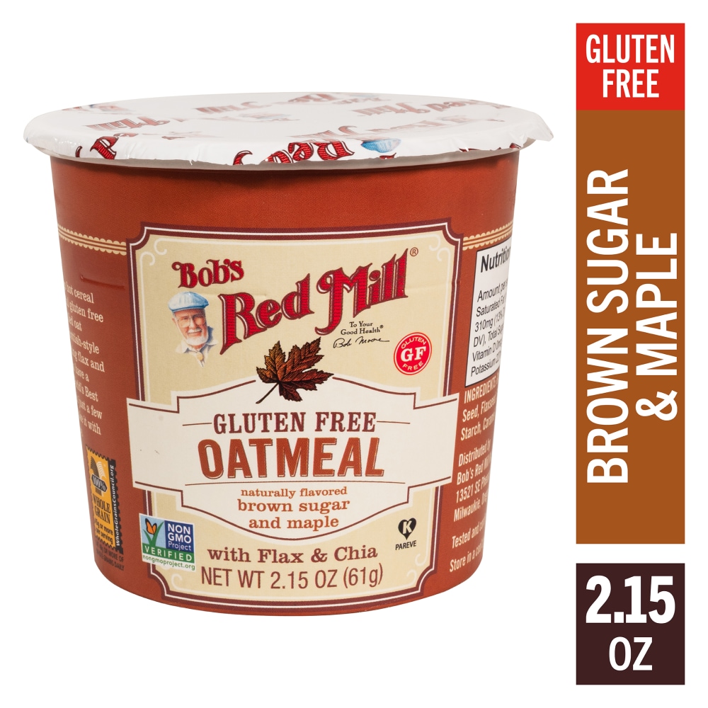Bob's Red Mill Gluten Free Oatmeal Cup, Brown Sugar And Maple - 2.15 Oz. - Case Of 12