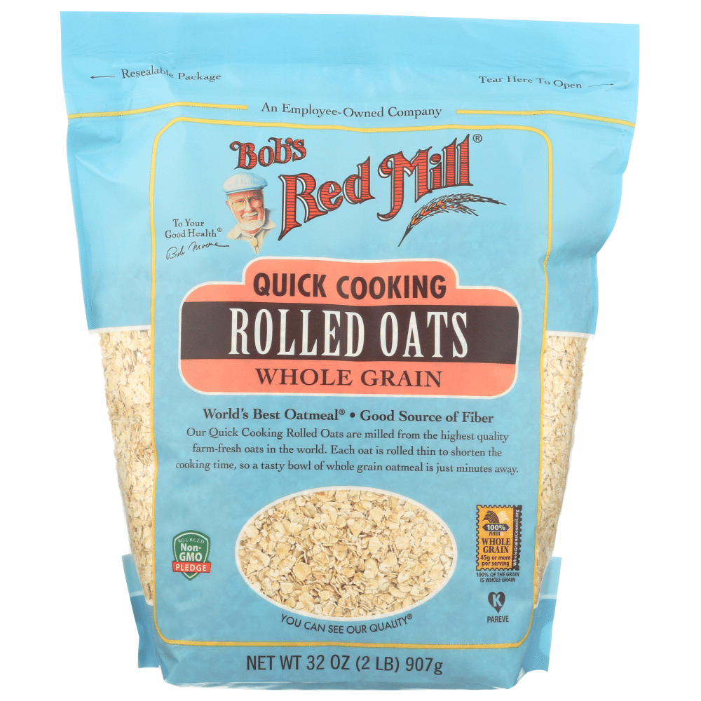 Bob's Red Mill Rolled Oats, Quick Cooking, Whole Grain 32 Oz