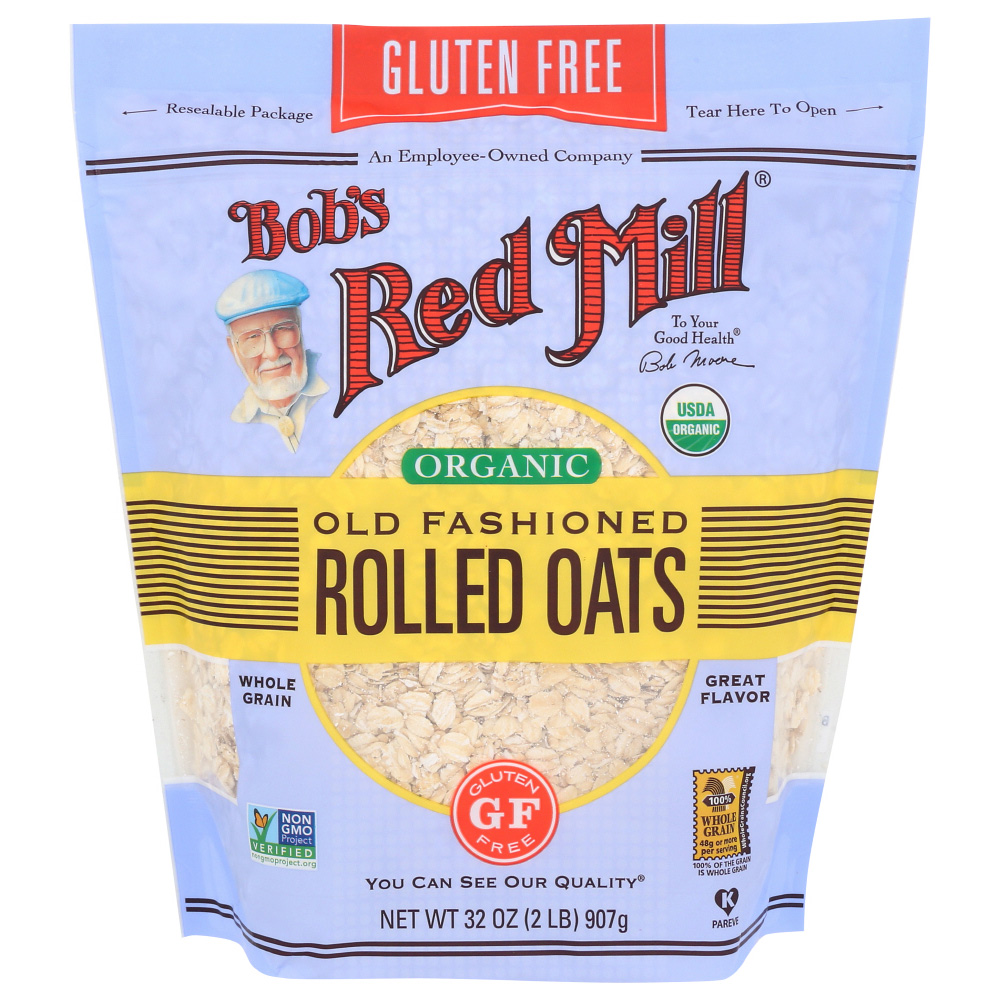 Bob's Red Mill Organic Old Fashioned Whole Grain Rolled Oats, 32 Oz