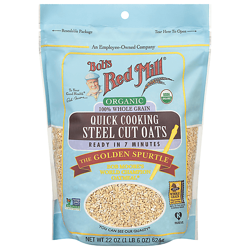 Bob's Red Mill Oats, Organic, Steel Cut, Quick Cooking 22 Oz