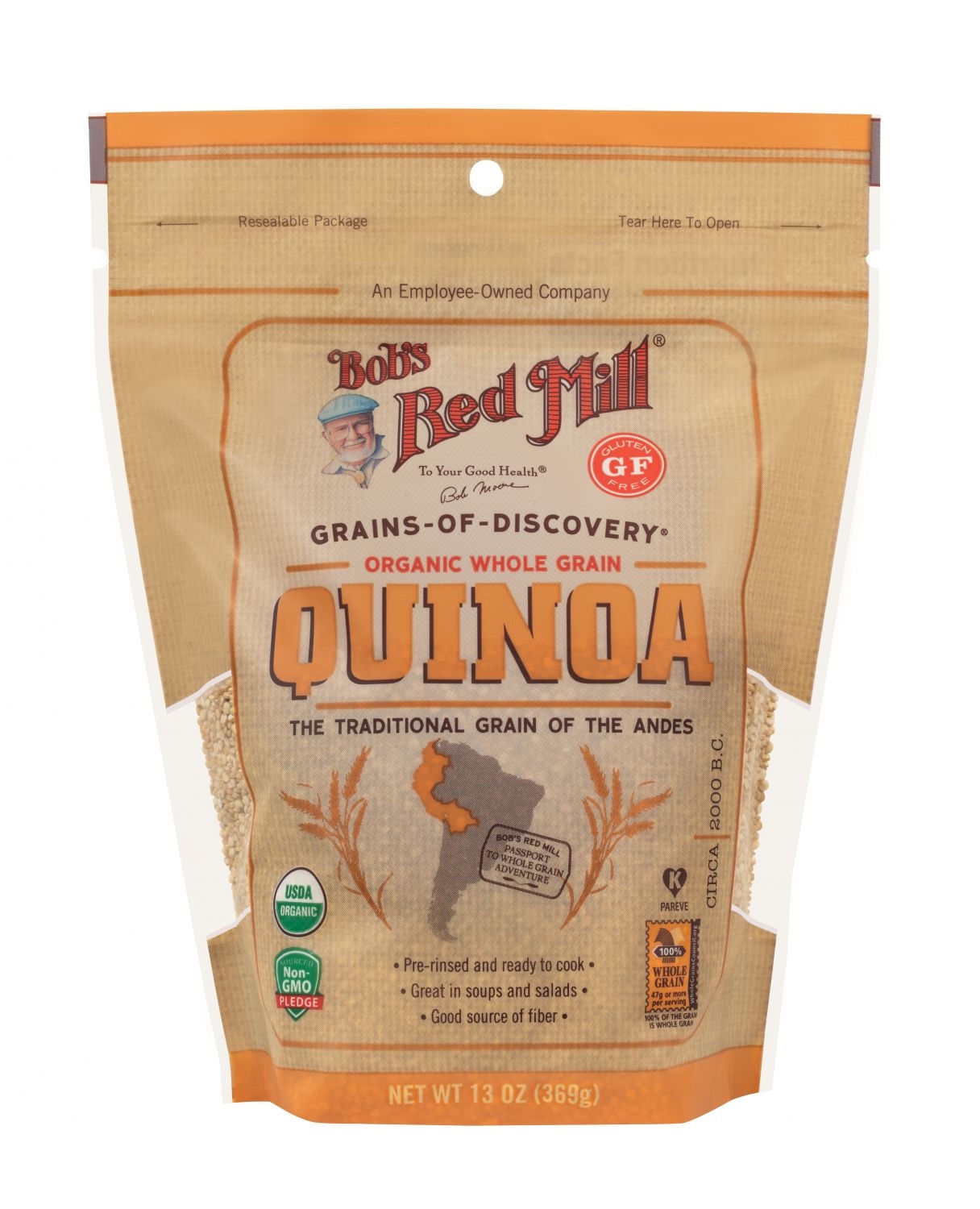 Bob's Red Mill Organic Whole Grain White Quinoa, 369g