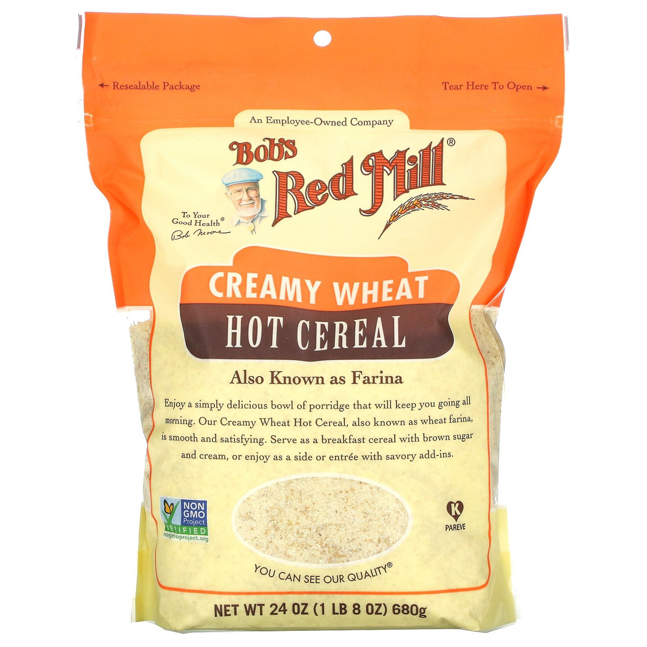 Bob's Red Mill Creamy Wheat Hot Cereal - Case Of 4/24 Oz