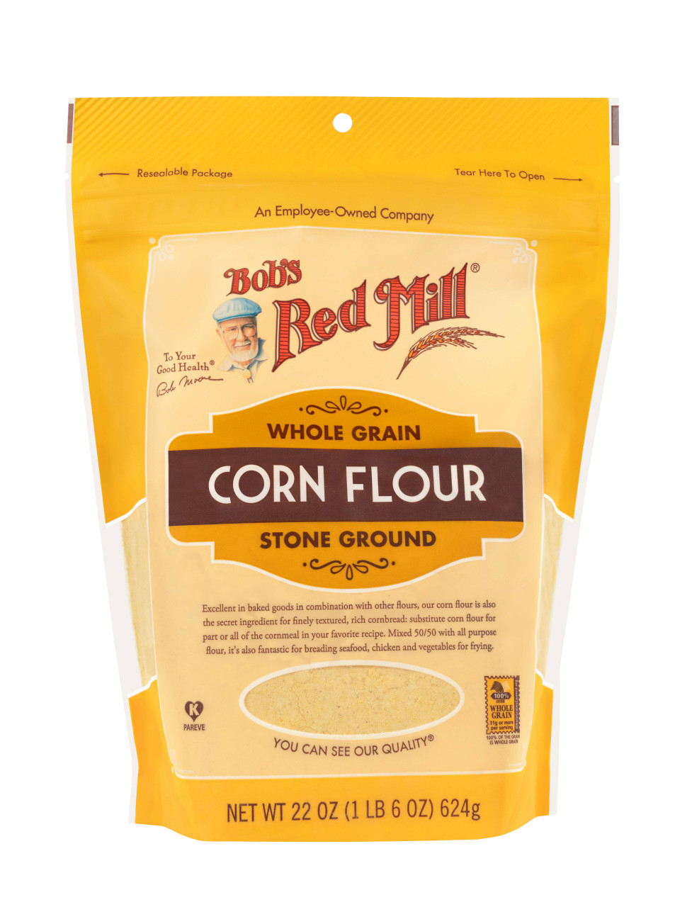 Bob's Red Mill Corn Flour, Whole Grain, Stone Ground 22 Oz