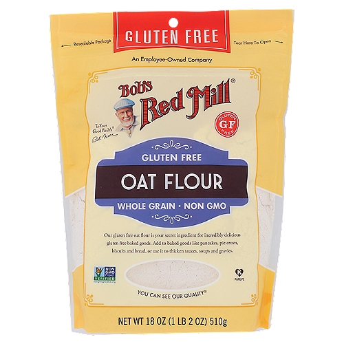 Bob's Red Mill Oat Flour, Gluten Free, Whole Grain 18 Oz