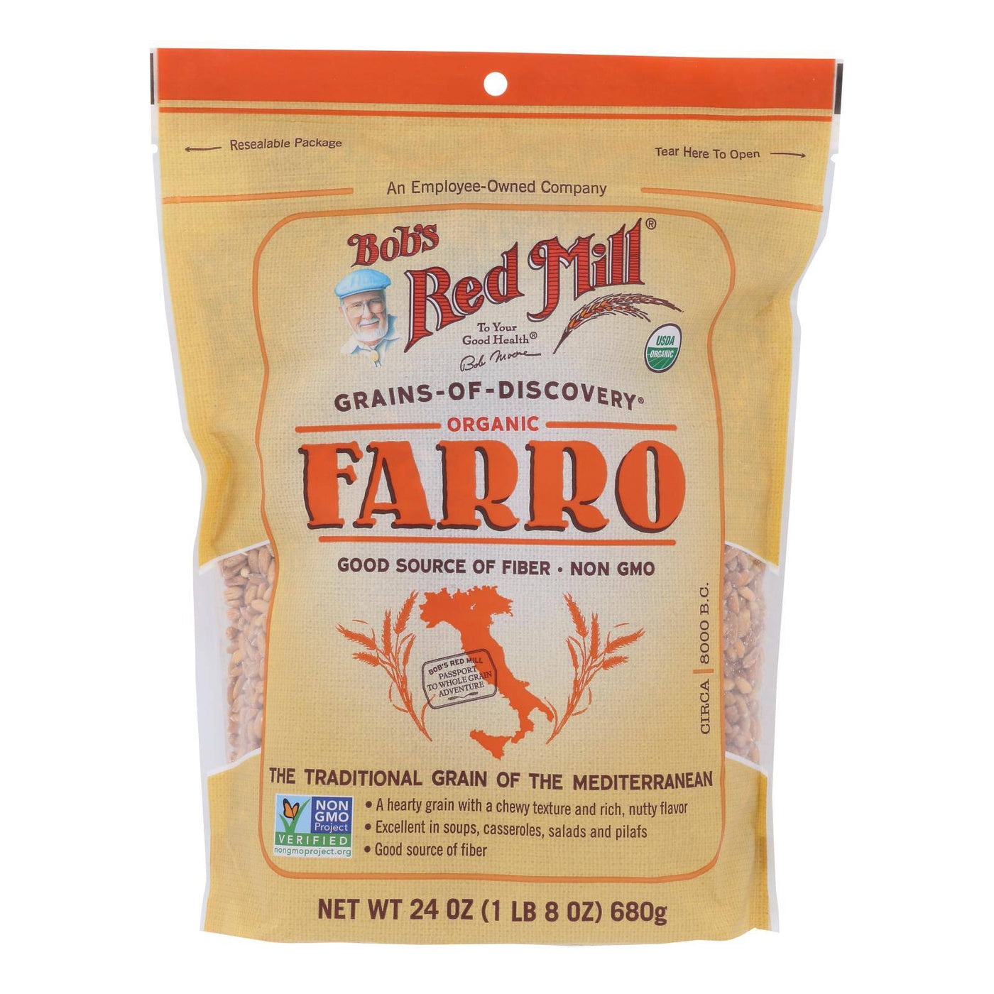 Bob's Red Mill Organic Farro Grain 24 Oz Pouch 4ct Case