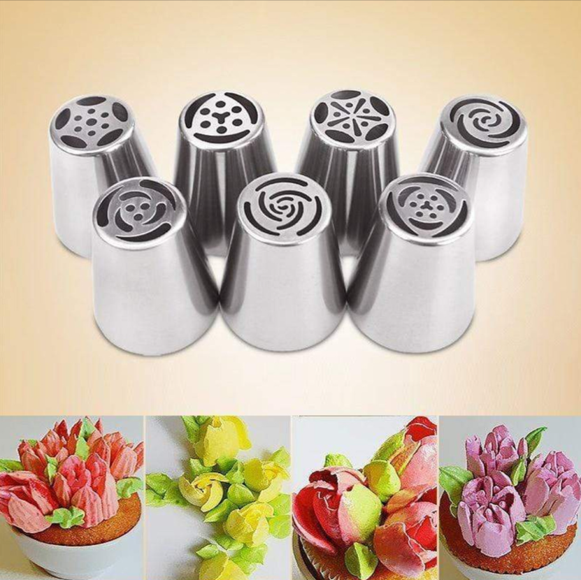 Click Now 8 Stainless Steel Pastry Nozzles Tools Set
