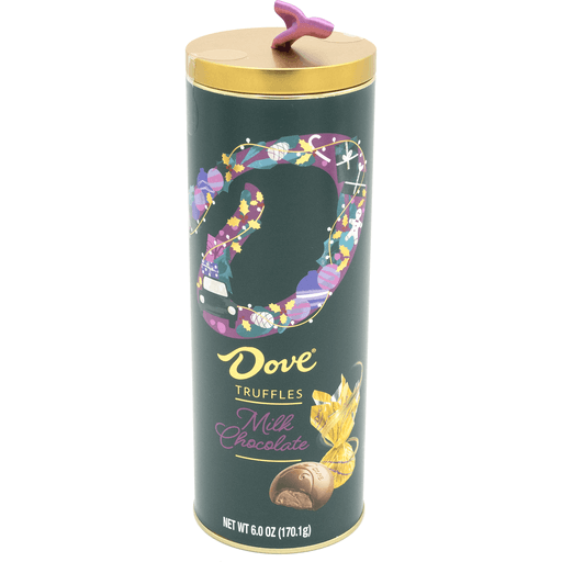 Dove Silky Smooth Milk Chocolate Truffles Holiday Gift Tin, 6oz Tube