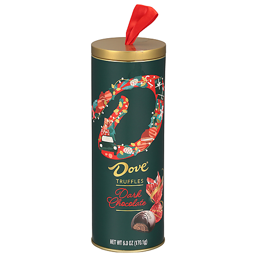 Dove TRUFFLES Christmas Dark Chocolate Candy Holiday Gift Tin, 6 Oz