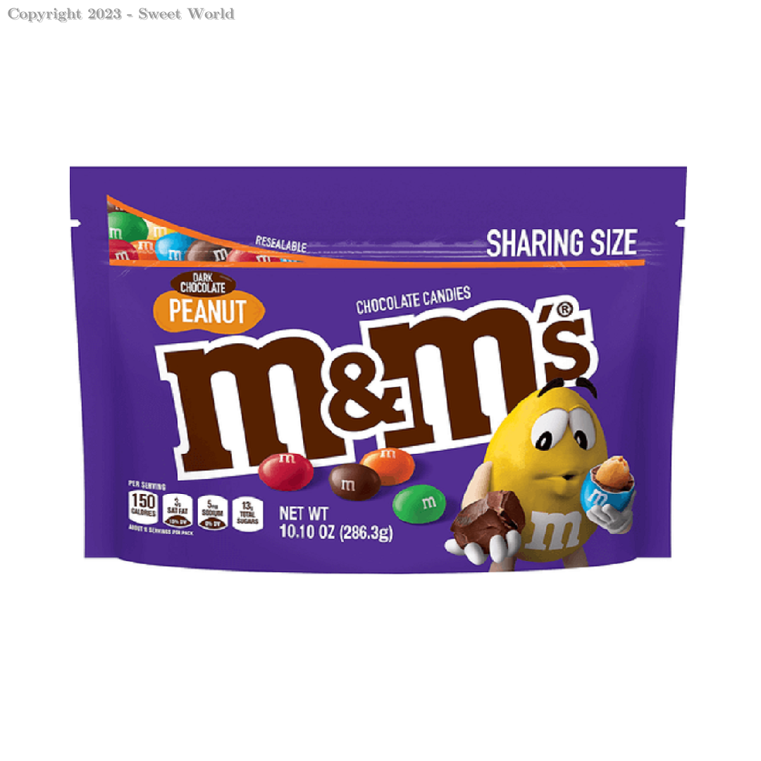 M&M's Chocolate Candies, Dark Chocolate, Peanut, Sharing Size 9.4 Oz