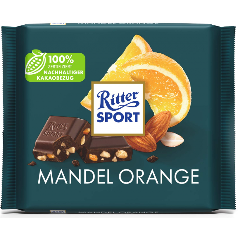 Ritter Sport Chocolate Almond Orange 100g