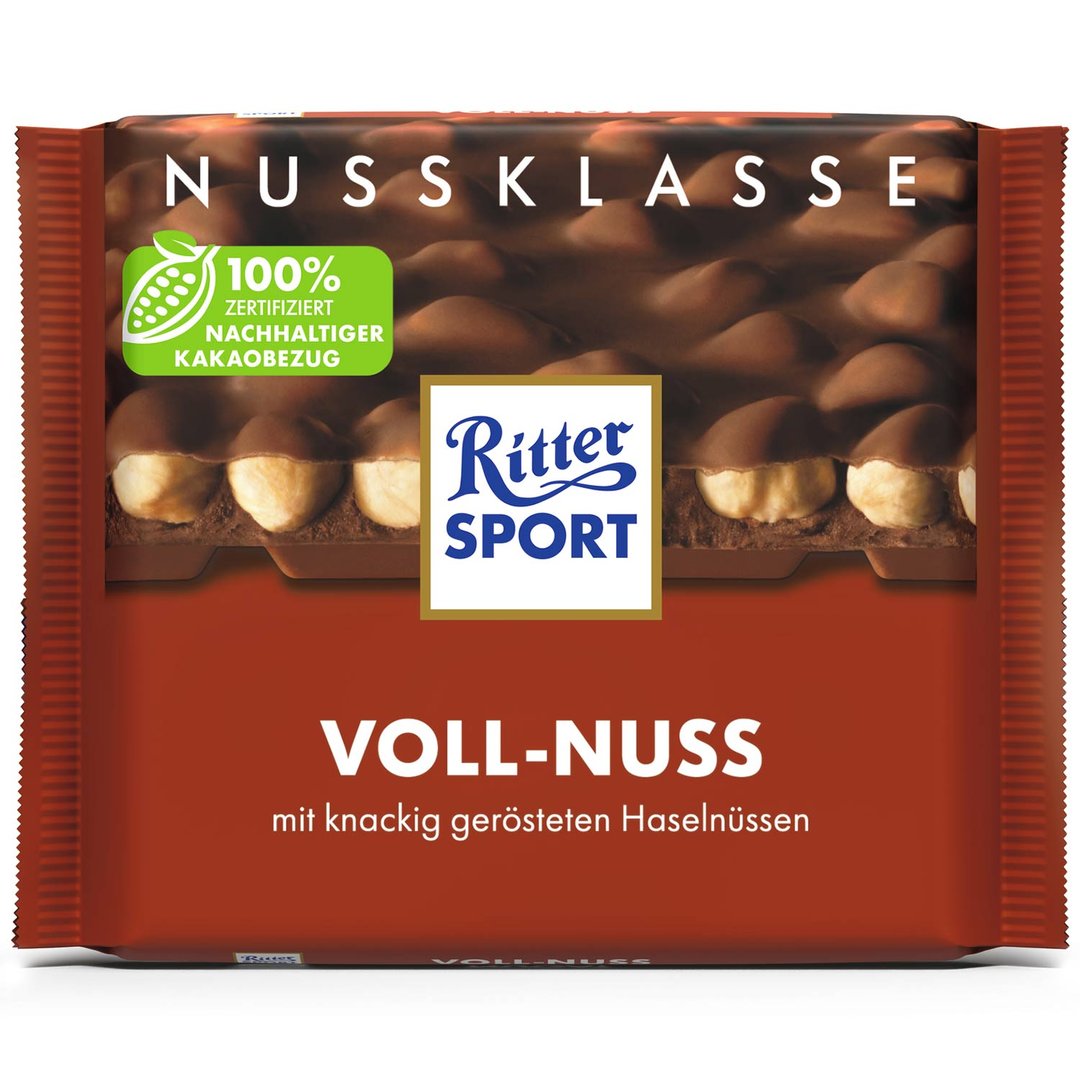 Ritter SPORT Milk Chocolate With Whole Hazelnuts 100g