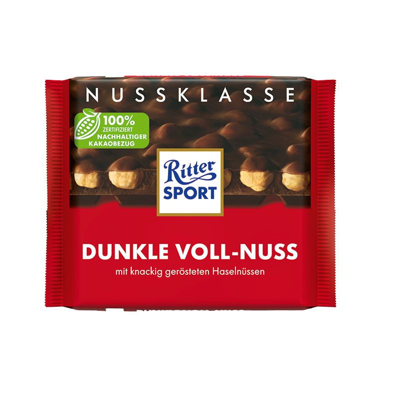 Ritter Sport Dunkle Voll-Nuss / Dark Whole Nut 100g