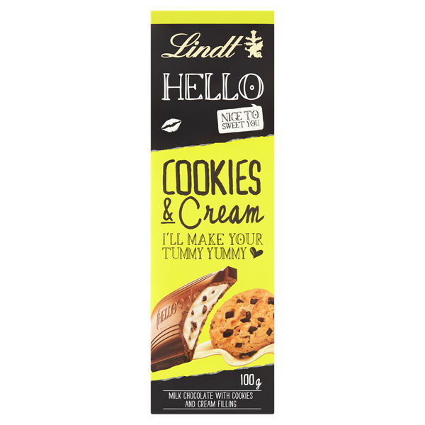 Lindt Hello Cookies & Cream Milk Chocolate 100g