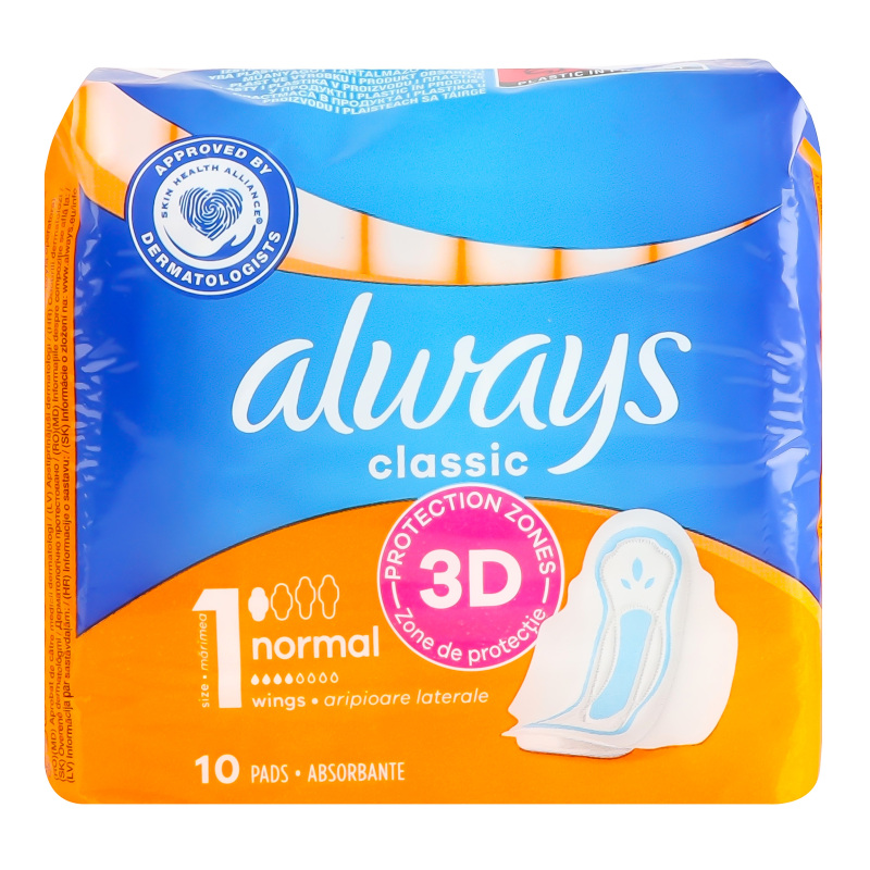 Always Classic Normal Pads, Clean Feel Protection