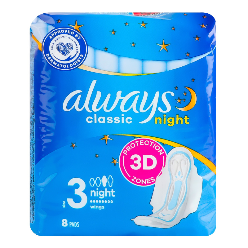Always Classic 8 Pads Size-3 Night