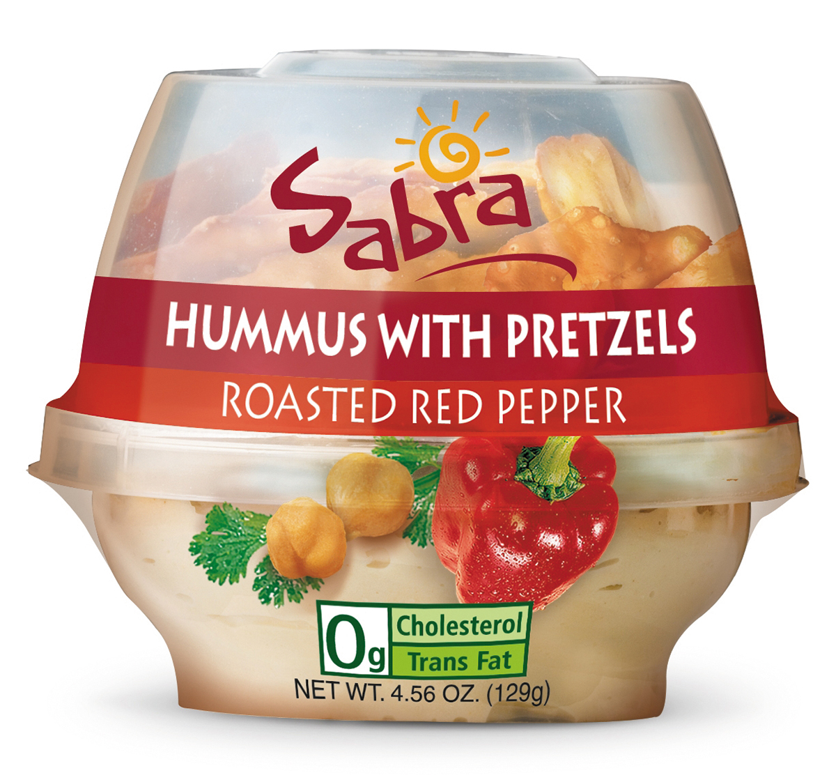 Sabra Snackers Roasted Red Pepper Hummus With Rold Gold Pretzels 4.56 Oz. Pack
