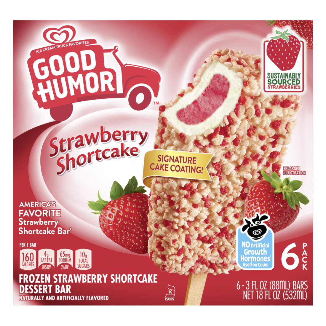 Good Humor Strawberry Shortcake Frozen Dessert Bars 6 Ct Box