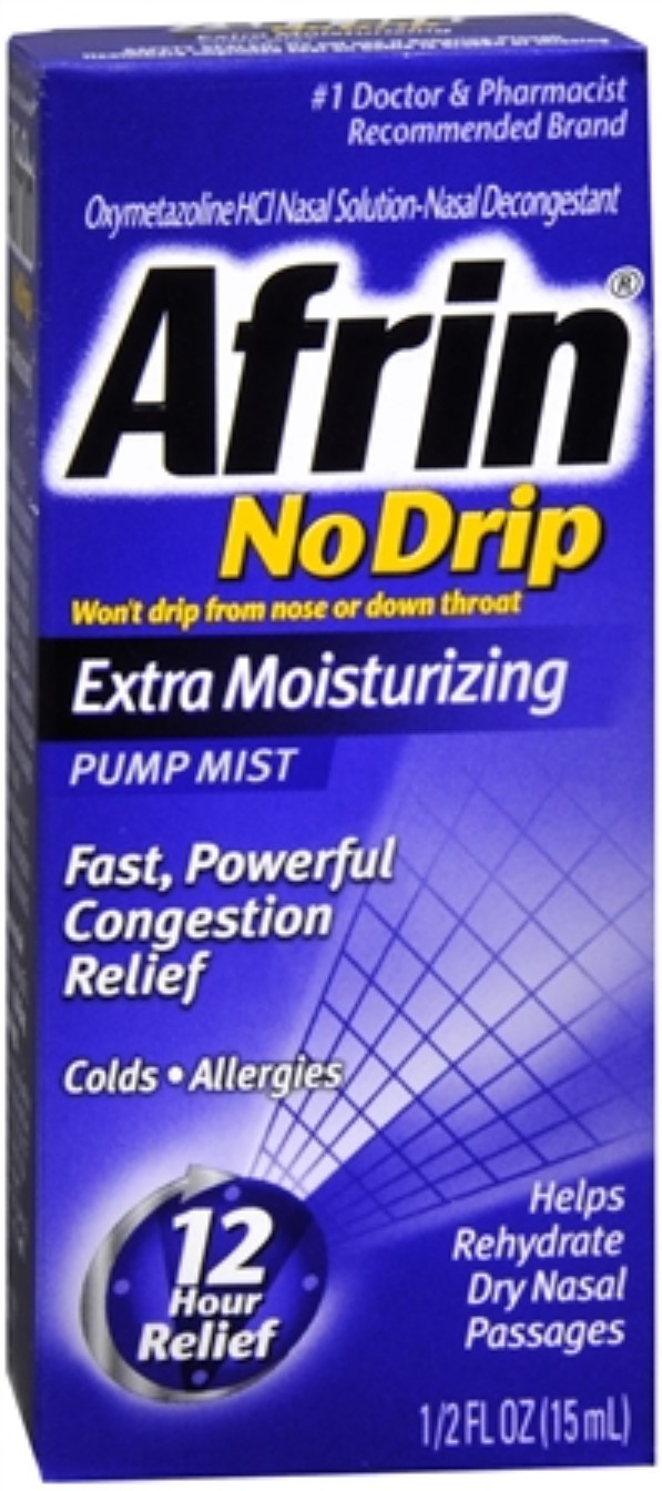 Afrin Nasal Pump Mist, Extra Moisturizing, No Drip 0.5 Fl Oz