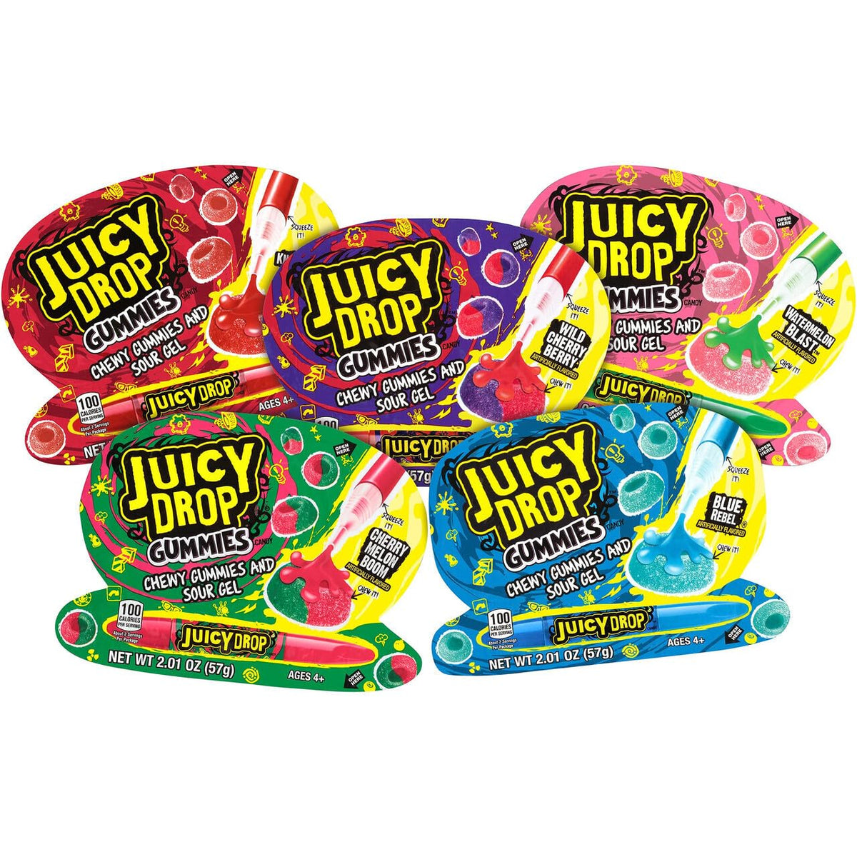Juicy Drop Candy, Blue Rebel, Gummies 2.01 Oz