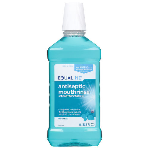 Equaline Mouthrinse, Antiseptic, Blue Mint 33.8 Fl Oz