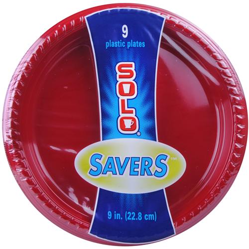 Solo Plastic Plate Red 9" 12/9pk