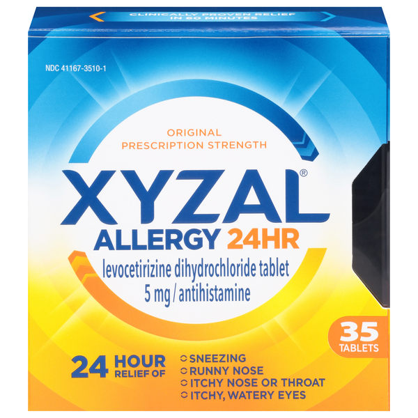 Xyzal Allergy Relief, 24 Hr, Original Prescription Strength, 5 Mg, Tablets