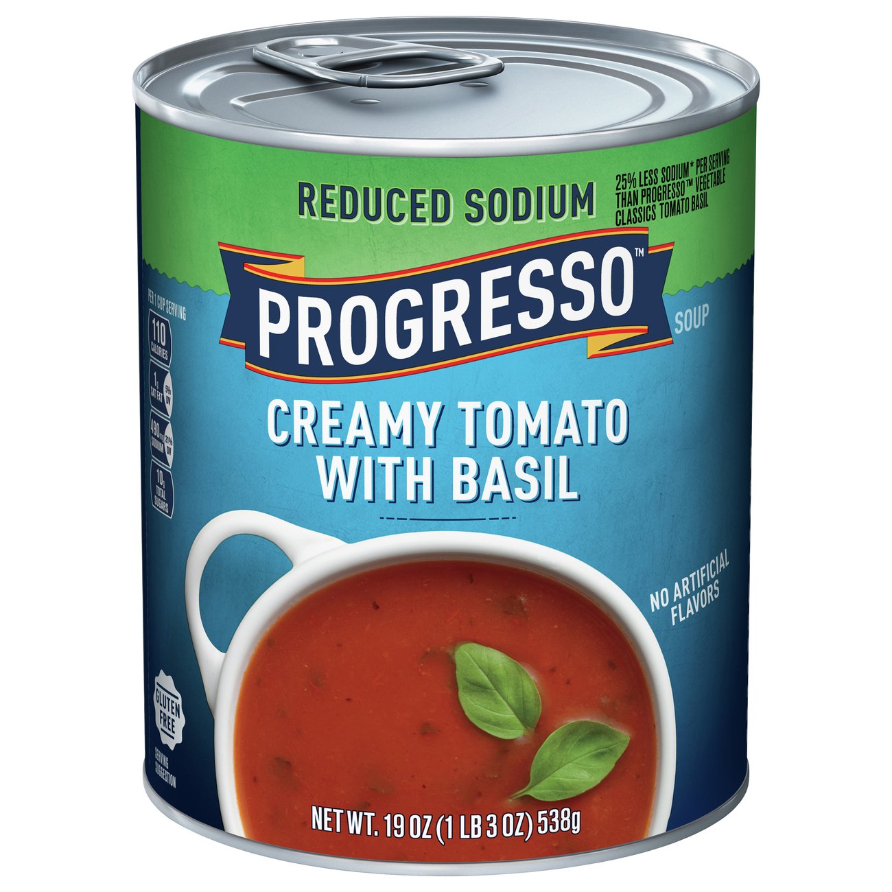 Progresso Reduced Sodium Creamy Tomato With Basil Soup 19 Oz