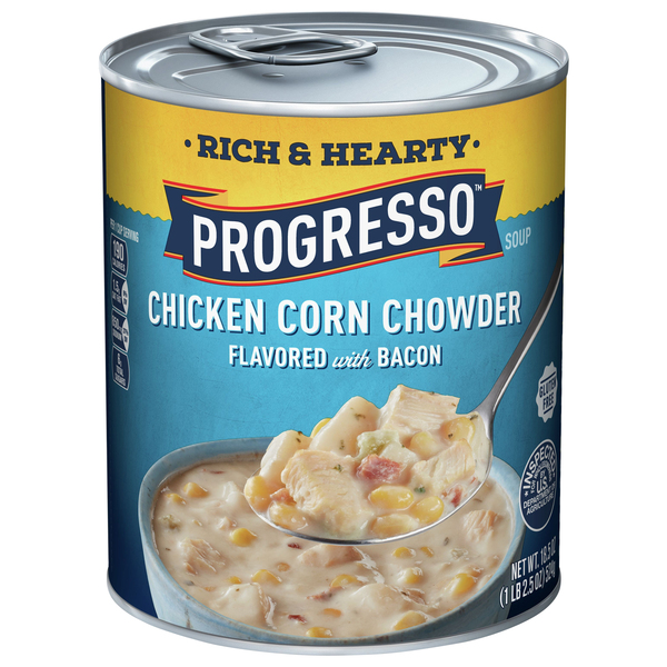 Progresso Gluten Free Rich & Hearty Chicken Corn Chowder Soup 18.5 Oz. Can