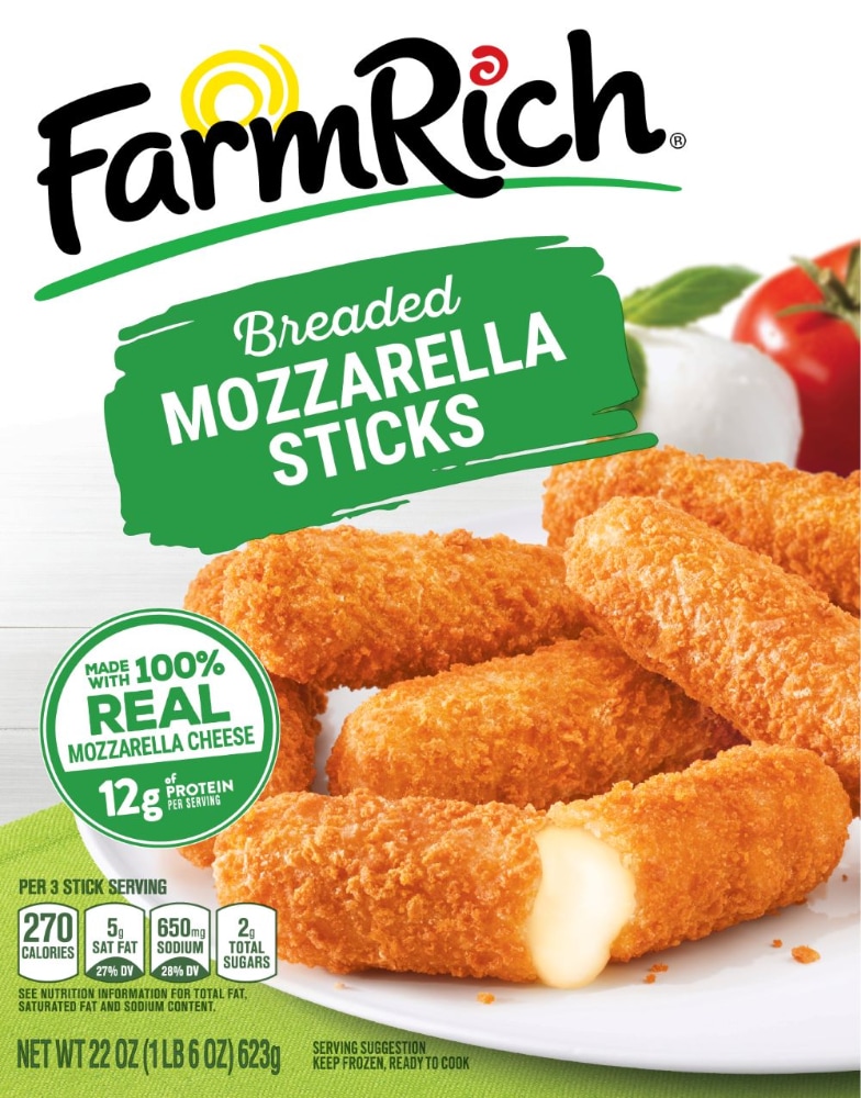 Farm Rich Mozzarella Sticks, Breaded 22 Oz