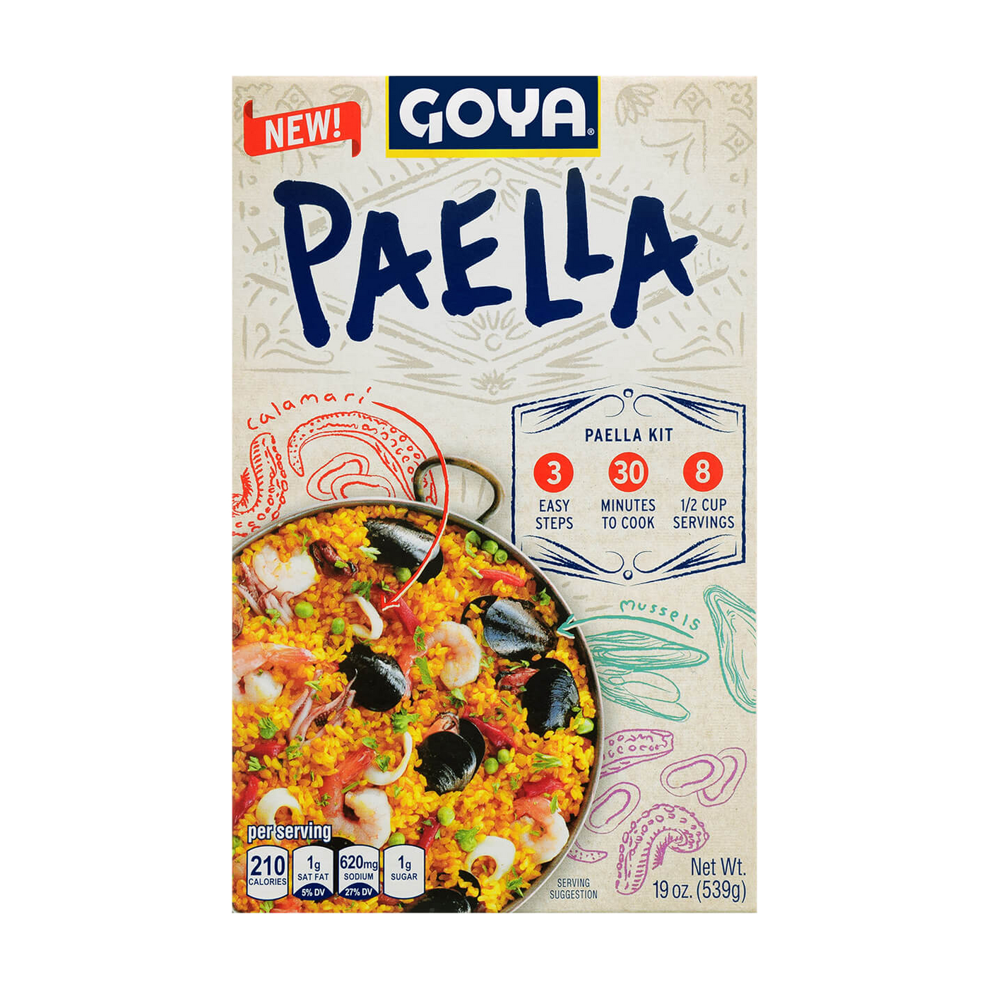 Goya Paella Valenciana Yellow Rice & Seafood Dinner Kit