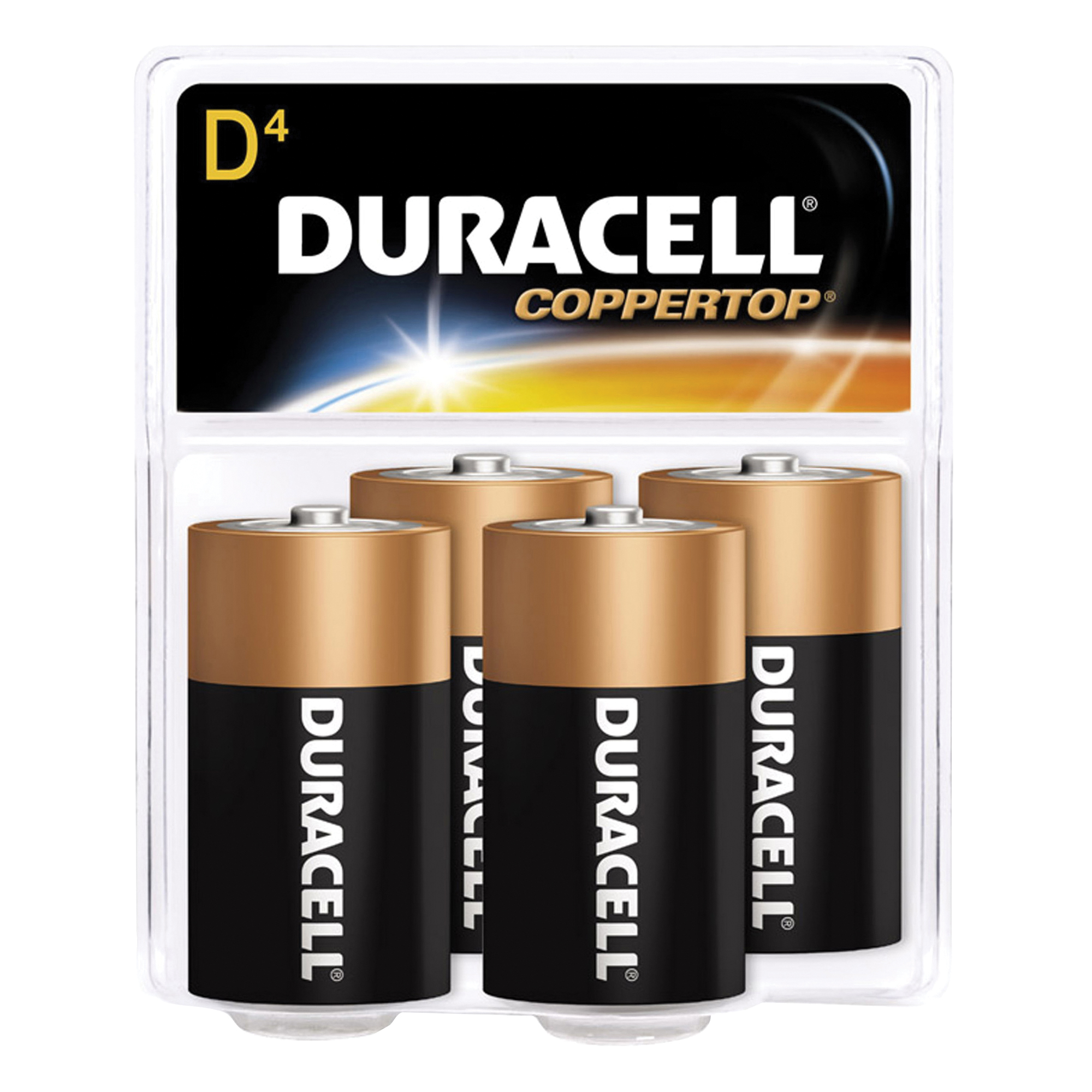 Duracell Coppertop D Batteries - 4 Pack Alkaline Battery