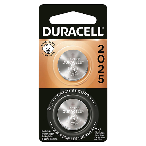 Duracell 2025 Batteries Lithium Coin Button - 2 Pack - Specialty Battery W/ Bitterant Technology