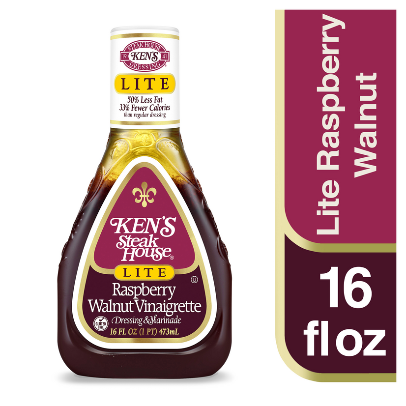 Ken's Steak House Lite Raspberry Walnut Vinaigrette Salad Dressing & Marinade