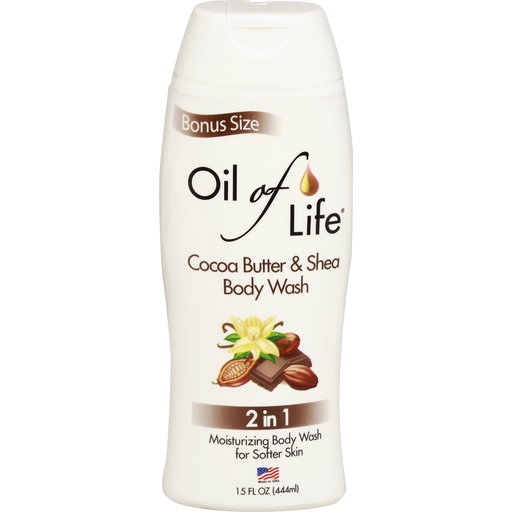 Oil Of Life Body Wash 15z Cocoa Butter & Shea