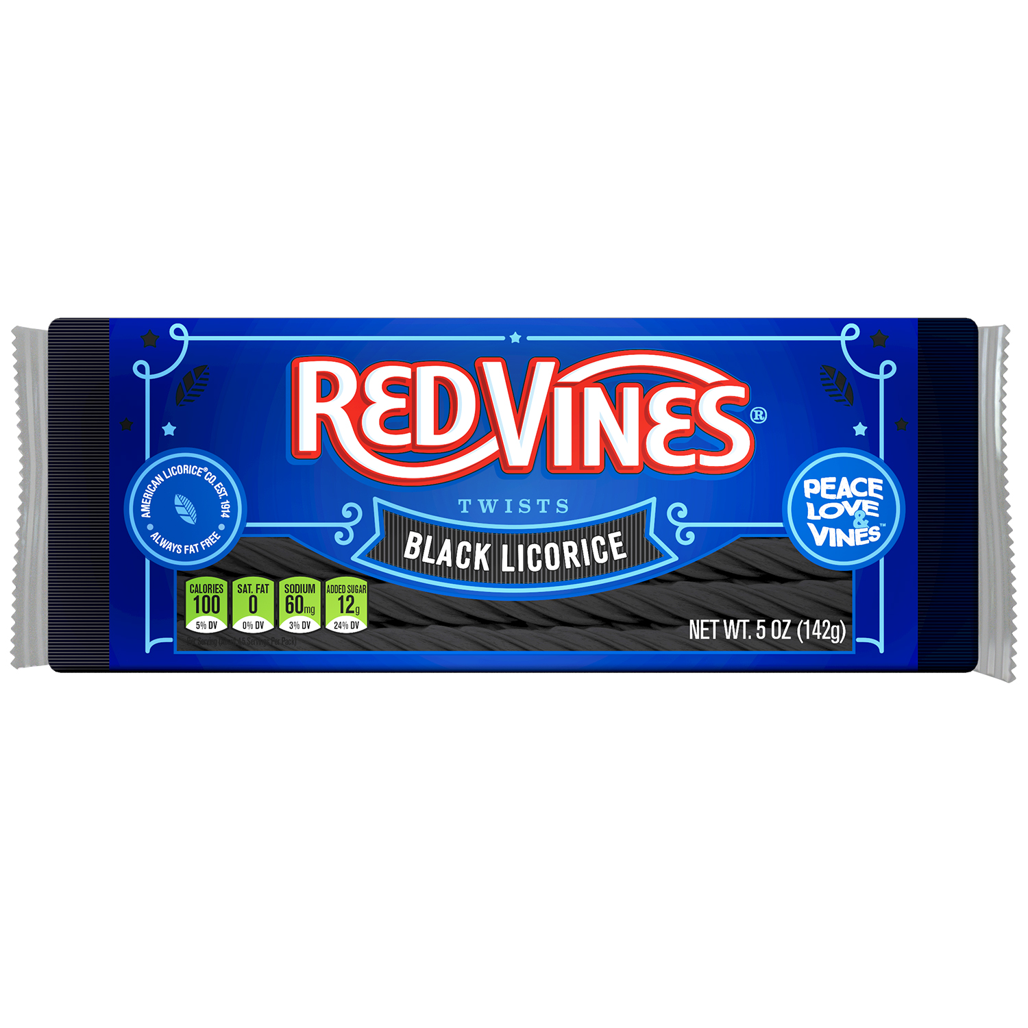 Red Vines Black Licorice King Size Tray Candy Twists