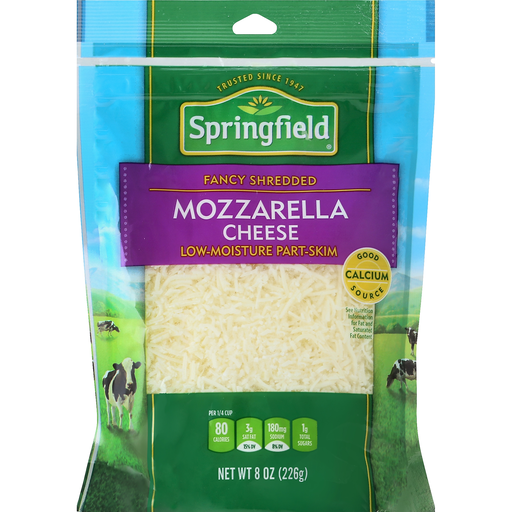 Springfield Fancy Shredded Mozzarella Cheese 8 Oz. Bag