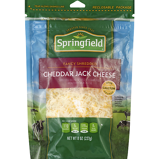 Springfield Fancy Shredded Cheddar Jack Cheese 8 Oz Peg
