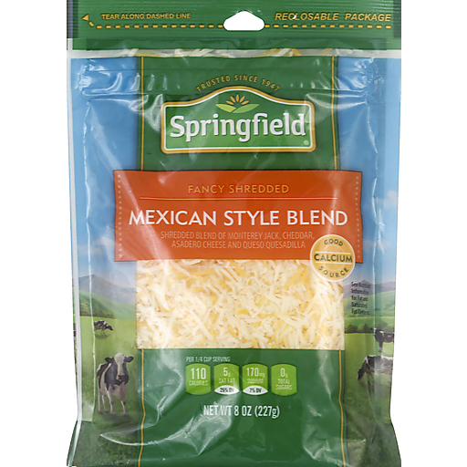 Springfield Fancy Shredded Mexican Style Blend Cheese 8 Oz. Bag