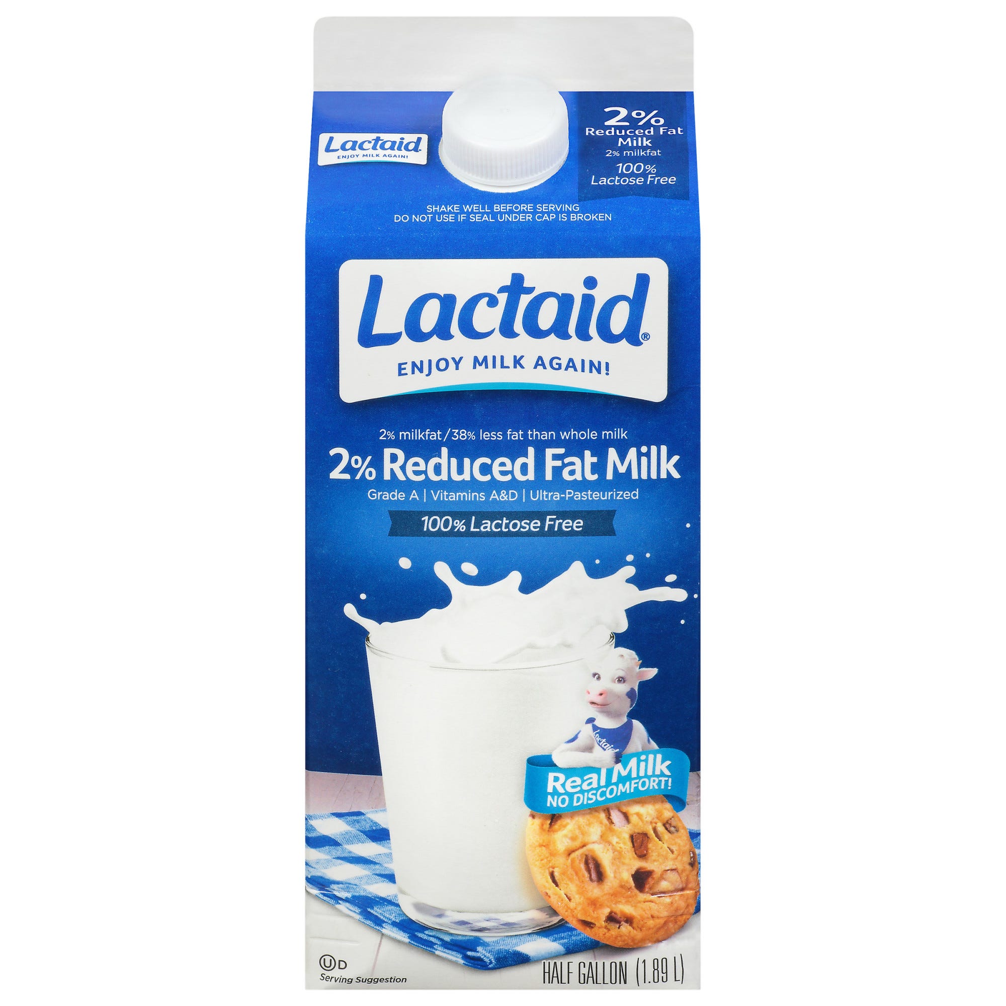 Lactaid Milk, 2% Reduced Fat, Lactose Free 0.5 Gal