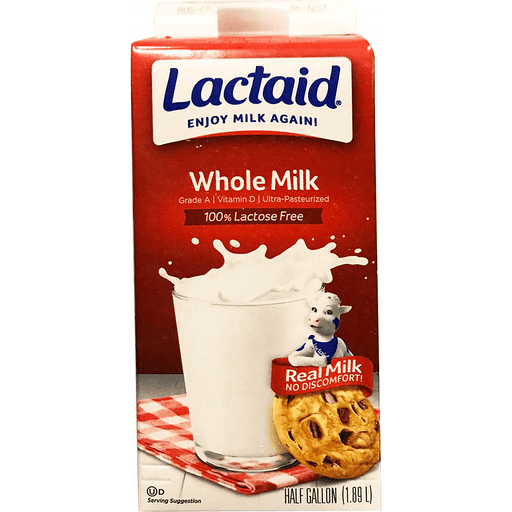 Lactaid Milk, Lactose Free, Whole 0.5 Lb