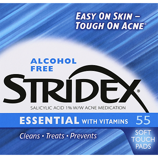 Stridex Acne Medication, Essential, With Vitamins, Soft Touch Pads