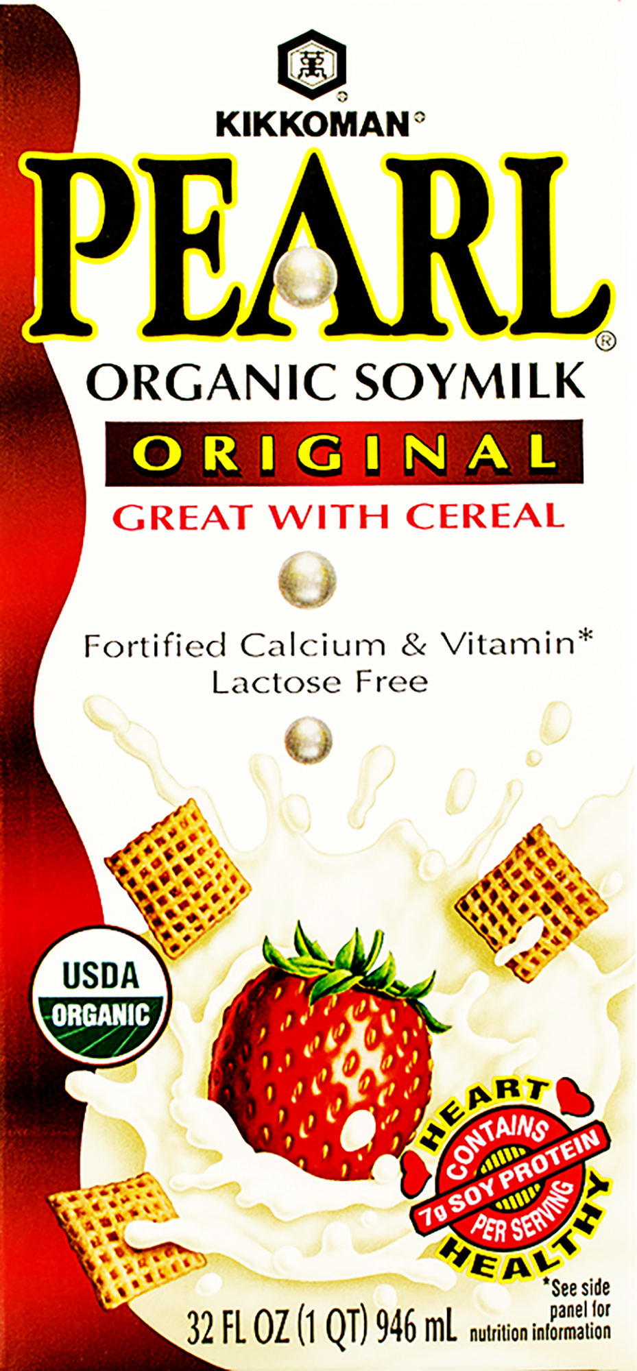 Kikkoman Pearl Organic Soymilk Original 32 Fl. Oz. Aseptic Pack