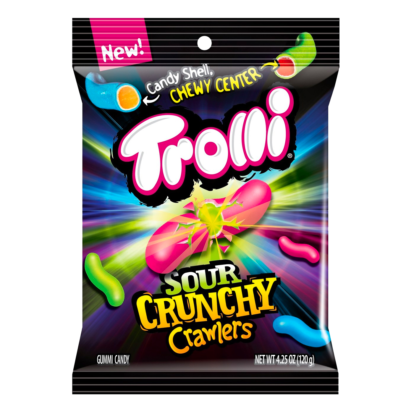 Trolli Sour Crunchy Crawlers Gummi Candy 4.25 Oz. Bag