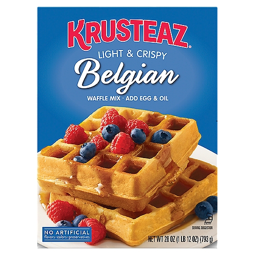 Krusteaz Belgian Waffle Mix Light & Crispy 28 Oz Box