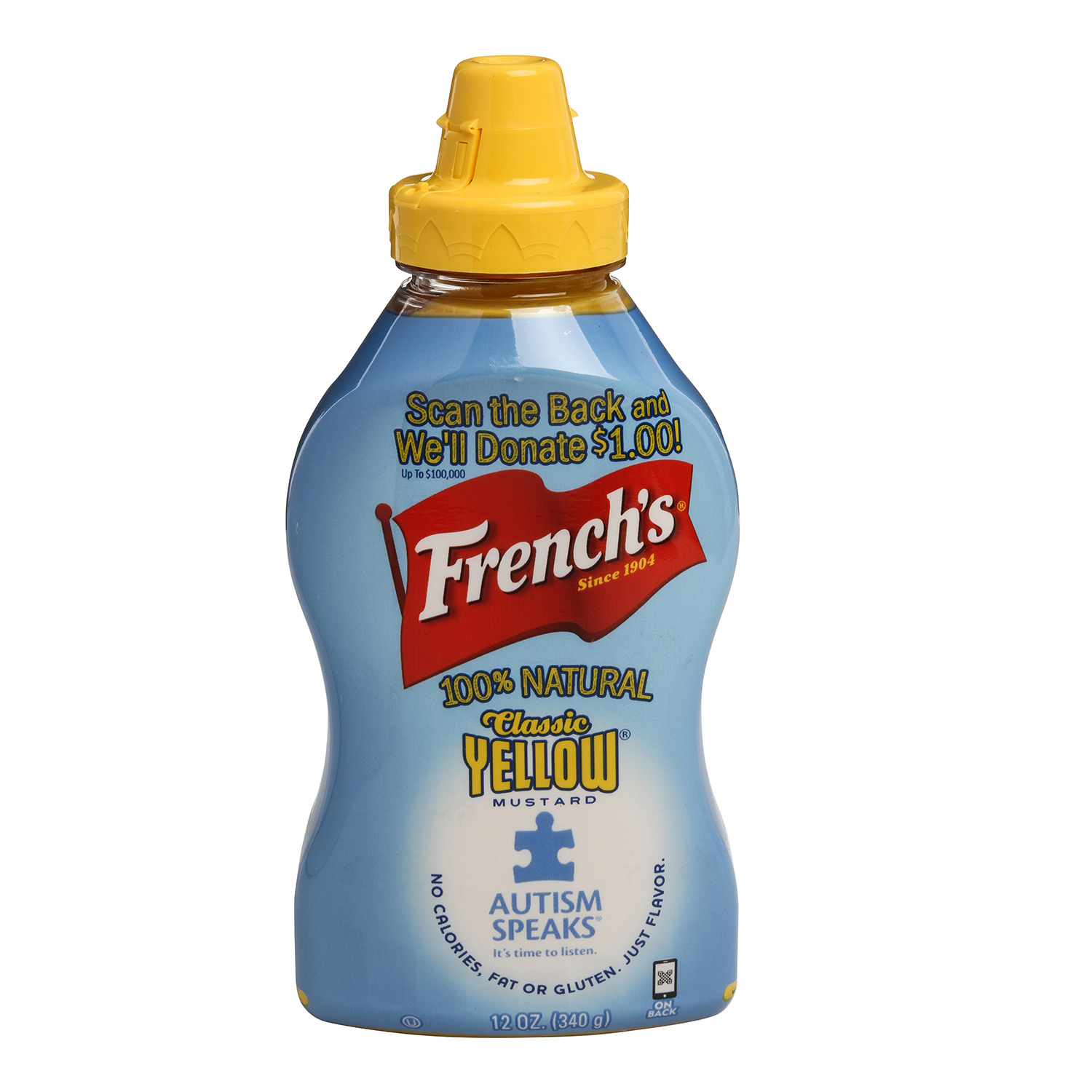 French's 12 Oz. Classic Yellow Mustard Squeeze Bottle - 12/Case