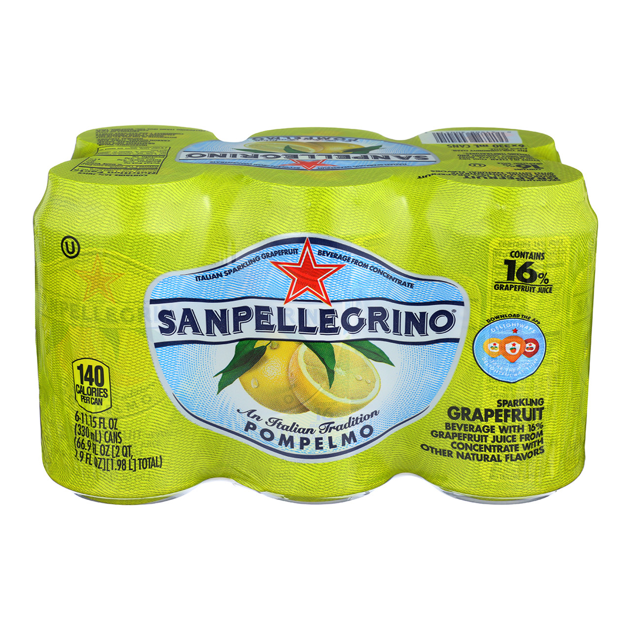 San Pellegrino Sparkling Fruit Beverages Pompelmo/Grapefruit - 6pk/11.15 Fl Oz Cans